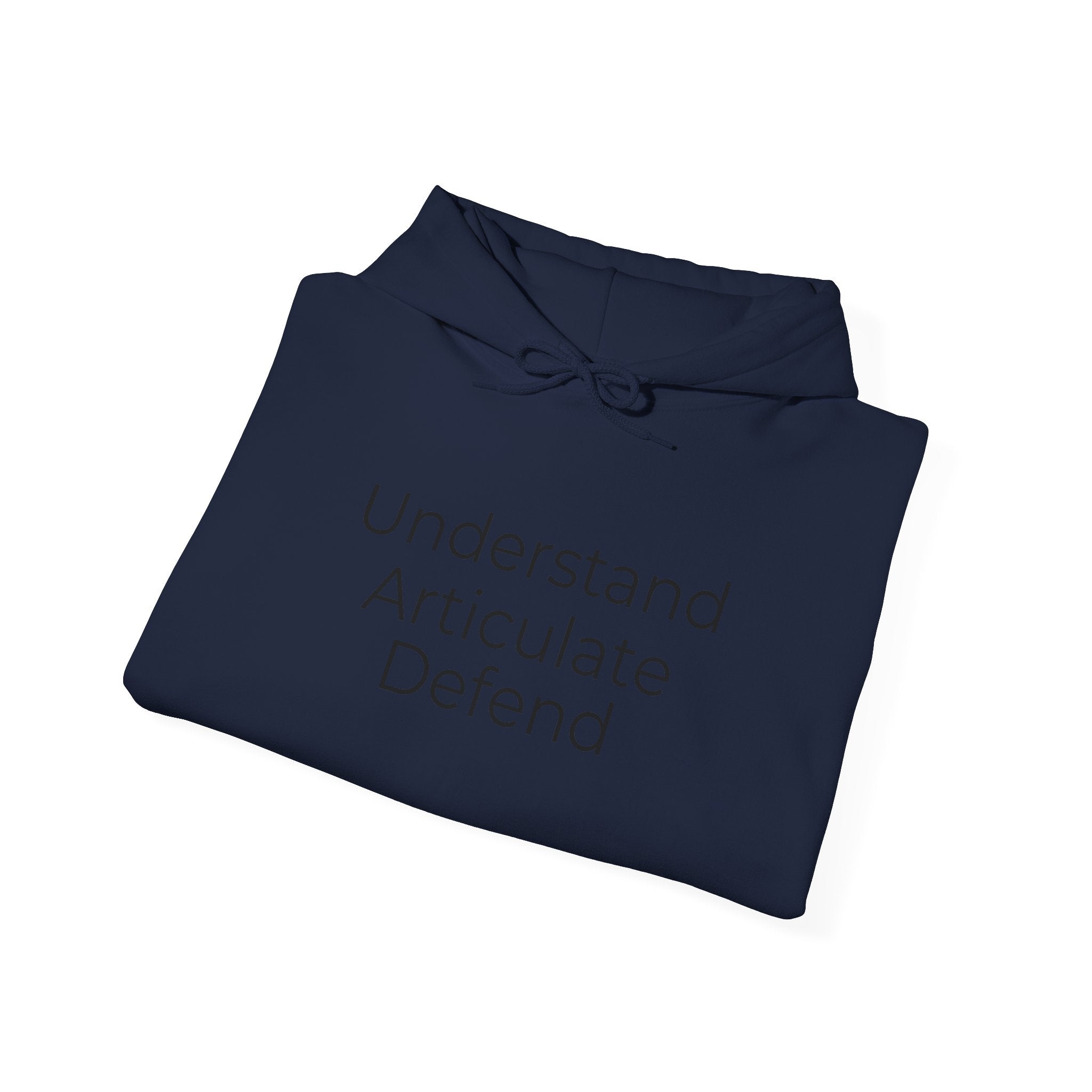 Understand Articulate Defend Hoodie — Minimalist Motivational Pullover